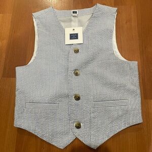 Janie and Jack Boys Seersucker Vest, Size 4